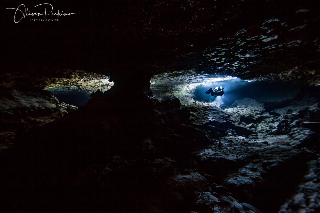 Cave diver Cameron Russo in Tank Cave, Australia
